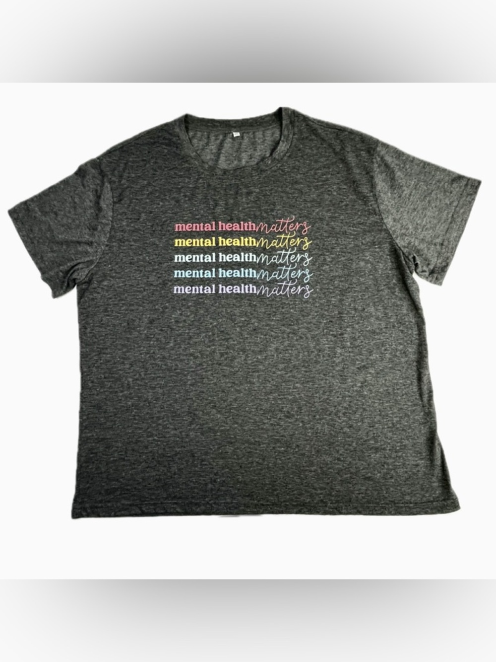 Unisex Mental Health Matters Short Sleeve Therapist Tee - Dark Gray, size 2X